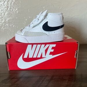 Nike Baby Blazer Mid 77 White and Black High-Top Sneakers